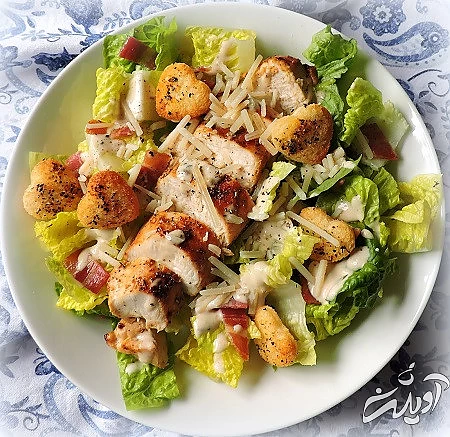 سالاد سزار رژیمی با مرغ گریل شده سالاد سزار, طرز تهیه سالاد سزار رژیمی, سس سالاد سزار رژیمی